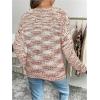 image:imageSOLY HUX Womens Sweaters Rainbow Pom V Neck Long Sleeve Knit Fall Trendy Pullover Sweater TopsRust Brown