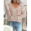image:imageSOLY HUX Womens Sweaters Rainbow Pom V Neck Long Sleeve Knit Fall Trendy Pullover Sweater TopsRust Brown