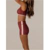 image:imageSOLY HUX Womens Tracksuit 2 Piece Outfits Polka Dots Crop Tank Tops and High Waisted Biker Shorts Workout SetsBurgundy