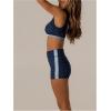 image:imageSOLY HUX Womens Tracksuit 2 Piece Outfits Polka Dots Crop Tank Tops and High Waisted Biker Shorts Workout SetsDark Blue