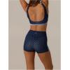 image:imageSOLY HUX Womens Tracksuit 2 Piece Outfits Polka Dots Crop Tank Tops and High Waisted Biker Shorts Workout SetsDark Blue
