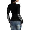 image:imageSOLY HUX Womens Y2k Gothic Graphic Tees V Neck Long Sleeve T Shirt Going Out Tops Punk Streetwear Alternative ClothesBlack Graphic