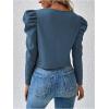 image:imageSOLY HUX Womens Zip Up Jacket Puff Long Sleeve Cropped Jacket Casual OuterwearPure Dusty Blue