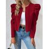 image:imageSOLY HUX Womens Zip Up Jacket Puff Long Sleeve Cropped Jacket Casual OuterwearPure Red