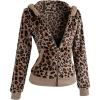 image:imageSOLY HUX Leopard Print Zip Up Hoodies for Women Cheetah Fleece Sweatshirts Fitted Jacket Y2K Hoodies for Teen GirlsBrown Leopard