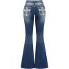 image:imageSOLY HUX Womens Bell Bottom Jeans Embroidery Y2k Stretch Flare Denim PantsLight Blue