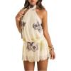 image:imageSOLY HUX Womens Halter Floral Print Backless Mini Dress Summer Dresses Elegant Date OutfitYellow Floral
