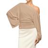 image:imageSOLY HUX Womens Off The Shoulder Tops Elegant Long Sleeve Evening Party T ShirtsPure Beige