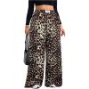 image:imageSOLY HUX Womens Plus Size Leopard Pants Cheetah Print High Waisted Baggy Wide Leg Pants Trousers with PocketsMulticolor Cheetah