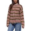 image:imageSOLY HUX Womens Striped Cardigan Sweater Color Block Button Down Long Sleeve Drop Shoulder Oversized CardigansApricot Striped