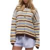 image:imageSOLY HUX Womens Striped Cardigan Sweater Color Block Button Down Long Sleeve Drop Shoulder Oversized CardigansMulticoloured Striped