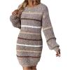 image:imageSOLY HUX Womens Striped Sweater Dress Long Sleeve Crew Neck Knit Fall Winter DressesMulticolor Striped