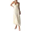 image:imageSOLY HUX Womens Summer Floral Embroidered Mesh Dress Formal Deep V Neck Maxi Cocktail Party DressesApricot Floral