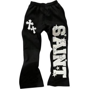 image:imageSOLY HUX Womens Graphic Sweatpants Y2k Gothic Elastic High Waisted Baggy Wide Leg Pants StreetwearBlack Letter Graphic