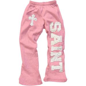 image:imageSOLY HUX Womens Graphic Sweatpants Y2k Gothic Elastic High Waisted Baggy Wide Leg Pants StreetwearPink Letter