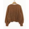 image:imageSOLY HUX Cardigan Sweaters for Women Cropped Tie Front Bow Lightweight Cardigan Long Sleeve Trendy Fall ShrugsPure Brown