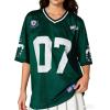 image:imageSOLY HUX Jersey Shirts for Women Y2k Graphic Number Oversized Tees V Neck Half Sleeve Cute Soccer Streetwear T Shirt TopsDark Green