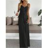 image:imageSOLY HUX Womens 2 Piece Summer Outfit Button Down Peplum Cami Top and Wide Leg Pants SetPure Black