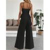 image:imageSOLY HUX Womens 2 Piece Summer Outfit Button Down Peplum Cami Top and Wide Leg Pants SetPure Black