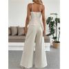 image:imageSOLY HUX Womens 2 Piece Summer Outfit Button Down Peplum Cami Top and Wide Leg Pants SetSolid White