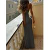 image:imageSOLY HUX Womens Elegant Mesh V Neck Bodycon Maxi Dress Summer Cocktail Party Wedding Guest Long Cami SundressesPure Dark Grey