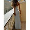 image:imageSOLY HUX Womens Elegant Mesh V Neck Bodycon Maxi Dress Summer Cocktail Party Wedding Guest Long Cami SundressesPure Light Grey
