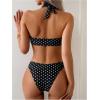 image:imageSOLY HUX Womens Halter Bikini Set V Neck Ring Linked Bathing Suit Summer Beach Two Piece SwimsuitBlack Polka Dots