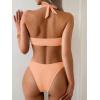 image:imageSOLY HUX Womens Halter Bikini Set V Neck Ring Linked Bathing Suit Summer Beach Two Piece SwimsuitSolid Orange