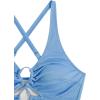 image:imageSOLY HUX Womens Plus Size Bikini Set Sexy Swimsuit Lace Up Tummy Control 2 Piece Bathing SuitGlitter Light Blue