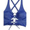 image:imageSOLY HUX Womens Plus Size Bikini Set Sexy Swimsuit Lace Up Tummy Control 2 Piece Bathing SuitPlain Blue