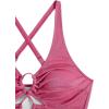 image:imageSOLY HUX Womens Plus Size Bikini Set Sexy Swimsuit Lace Up Tummy Control 2 Piece Bathing SuitPlain Pink