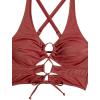 image:imageSOLY HUX Womens Plus Size Bikini Set Sexy Swimsuit Lace Up Tummy Control 2 Piece Bathing SuitPure Red