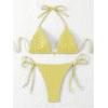 image:imageSOLY HUX Womens Polka Dots Print Bathing Suit Halter Triangle Tie Side Bikini Sets Two Piece SwimsuitLight Yellow Polka Dots