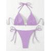 image:imageSOLY HUX Womens Polka Dots Print Bathing Suit Halter Triangle Tie Side Bikini Sets Two Piece SwimsuitMauve Purple Polka Dots