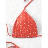 image:imageSOLY HUX Womens Polka Dots Print Bathing Suit Halter Triangle Tie Side Bikini Sets Two Piece SwimsuitOrange Polka Dots