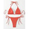 image:imageSOLY HUX Womens Polka Dots Print Bathing Suit Halter Triangle Tie Side Bikini Sets Two Piece SwimsuitOrange Polka Dots