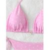 image:imageSOLY HUX Womens Polka Dots Print Bathing Suit Halter Triangle Tie Side Bikini Sets Two Piece SwimsuitPink Polka Dots