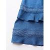 image:imageSOLY HUX Womens Summer Dress Hollow Out Lace V Neck Puff Short Sleeve A Line Layered Short DressesDusty Blue