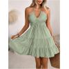 image:imageSOLY HUX Womens Summer Mini Dress Halter Backless Sleeveless A Line Ruffle Hem Flowy Cami Dresses SundressPure Mint Green