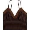 image:imageSOLY HUX Womens Y2K Lace Cami Sleeveless Striped Spaghetti Strap Camisole Gothic Babydoll TopsBrown Blue Striped