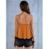 image:imageSOLY HUX Womens Y2K Lace Cami Sleeveless Striped Spaghetti Strap Camisole Gothic Babydoll TopsBrown Multi
