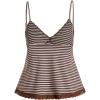 image:imageSOLY HUX Womens Y2K Lace Cami Sleeveless Striped Spaghetti Strap Camisole Gothic Babydoll TopsCoffee Brown Striped