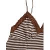 image:imageSOLY HUX Womens Y2K Lace Cami Sleeveless Striped Spaghetti Strap Camisole Gothic Babydoll TopsCoffee Brown Striped