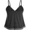 image:imageSOLY HUX Womens Y2K Lace Cami Sleeveless Striped Spaghetti Strap Camisole Gothic Babydoll TopsGrey Black Striped
