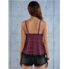 image:imageSOLY HUX Womens Y2K Lace Cami Sleeveless Striped Spaghetti Strap Camisole Gothic Babydoll TopsHot Pink and Black
