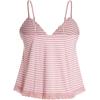 image:imageSOLY HUX Womens Y2K Lace Cami Sleeveless Striped Spaghetti Strap Camisole Gothic Babydoll TopsLight Pink and White