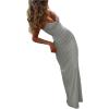 image:imageSOLY HUX Womens Elegant Mesh V Neck Bodycon Maxi Dress Summer Cocktail Party Wedding Guest Long Cami SundressesPure Light Grey