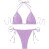 image:imageSOLY HUX Womens Polka Dots Print Bathing Suit Halter Triangle Tie Side Bikini Sets Two Piece SwimsuitMauve Purple Polka Dots
