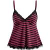 image:imageSOLY HUX Womens Y2K Lace Cami Sleeveless Striped Spaghetti Strap Camisole Gothic Babydoll TopsHot Pink and Black