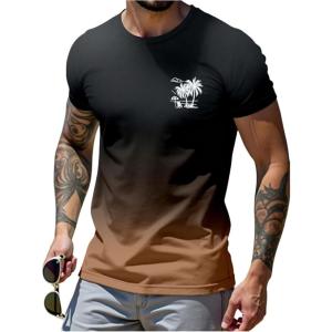 image:imageSOLY HUX Mens Short Sleeve Graphic Tees Summer Crewneck Top Shirt Beach Vacation TShirtsBrown Black Multi